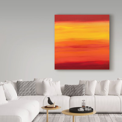 «Sunset Stripes Red Yellow» par Jurica, reproduction d'art sur toile tendue