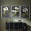 Dramatic White Flowers I - Toile tendue avec châssis sur mesure - 3 pièces-533483765-533483760