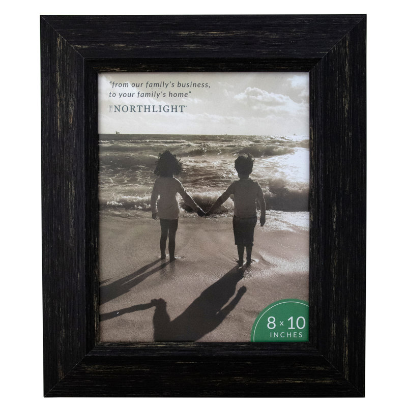 13" Distressed Finish Rectangular 8" x 10" Photo Picture Frame - Black