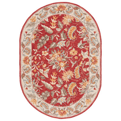 Hollander Oriental Handmade Tufted Wool Red Area Rug