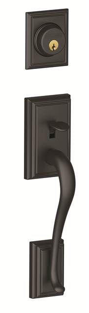 Addison Handleset with Deadbolt and Accent Door and Rosette, Left , Matte Black, Yes