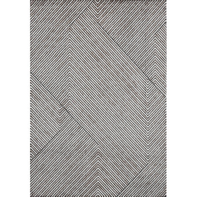 Tapis géométrique ivoire / gris foncé / taupe Roldene