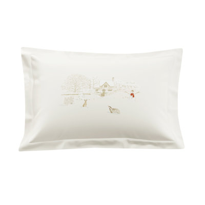 Winter Scene Off White Pillowcase Pair