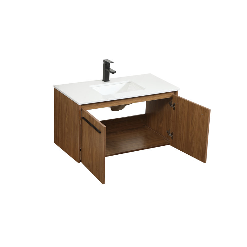  Ensemble de meuble-lavabo simple 36 po, Noyer brun