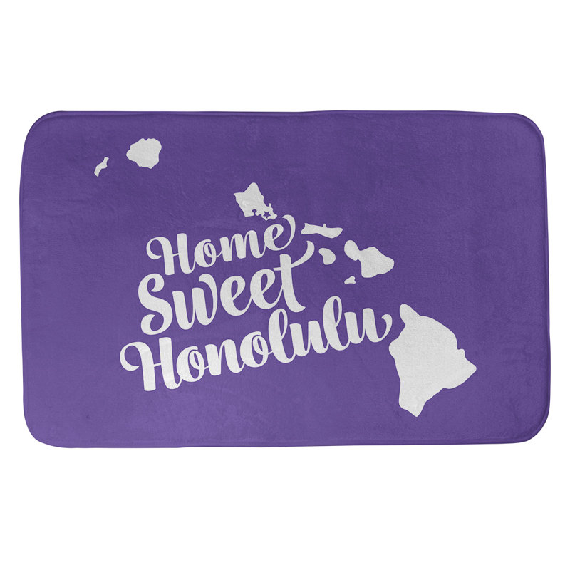 Tapis pour salle de bain honolulu hawaii, l 21 po x L 34 po, Mauve