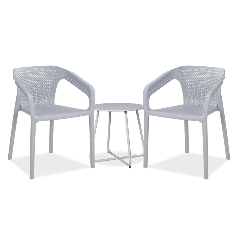 Outdoor Norino Plastic 2 - Person Seating Group, Grey/Brown/Blue