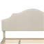 Lit plateforme tapissier grand format avec tête de lit réglable, rembourré en tissu de lin, lit plateforme de style simple et moderne sans sommier, facile à assembler, beige