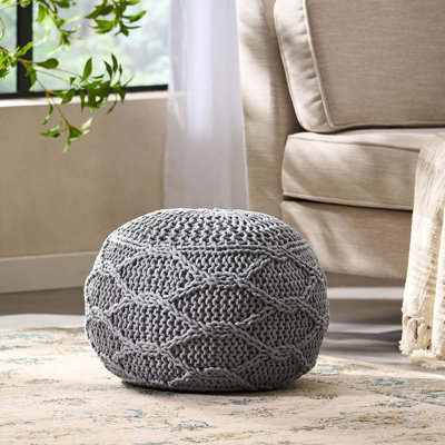 Pouf rond en laine 20 x 20