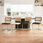 Ensemble de 4 chaises de salle à manger en rotin noir et chrome, chaises de cuisine modernes en bois de style Mid-Century, chaises de salle à manger en canne à dossier en filet, chaise Cesca Design avec pieds en métal chromé-2028106808-2028437263