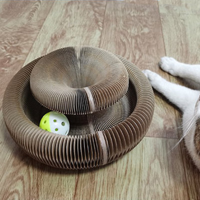 Jouet pour chat, tableau à gratter pour chat Magic Organ, jouet interactif pliable pour chat avec ballon et cloche, griffoir pour chats d'intérieur