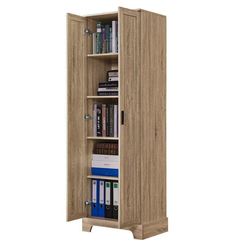 Hot Sale Brown MDF Storage Cabinet with 2 Doors Adjustable Shelf for Bathroom Office, 70" H x 23.3" W x 16.9" D, Brown