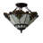 Shell With Jewels Glass Semi Flush Mount