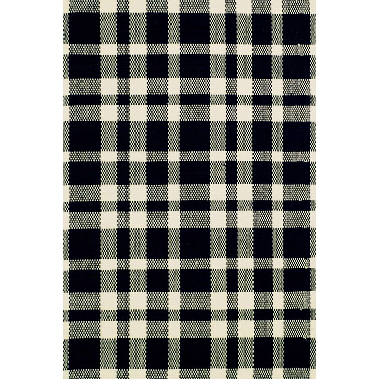 Tattersall Black Handwoven Indoor/Outdoor Rug