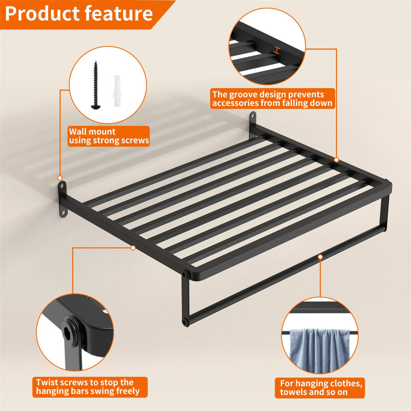 Rebrilliant Metal Wall-Mounted Drying Rack | Wayfair