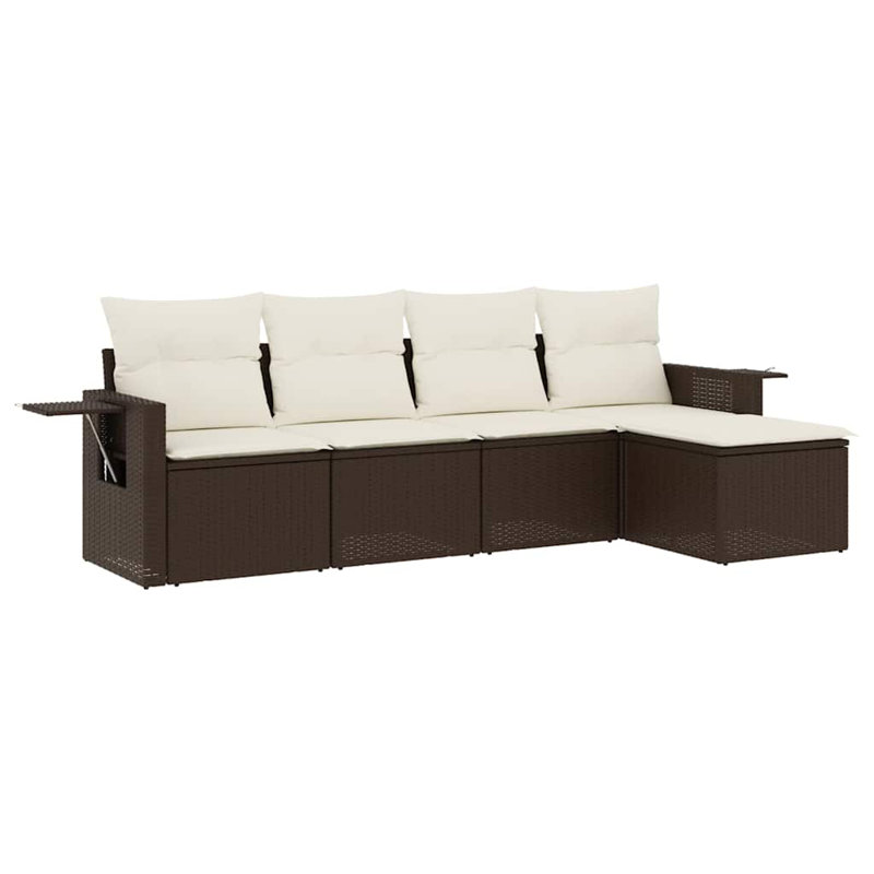 Ensemble de canapé de jardin Vidaxl brun, blanc crème
