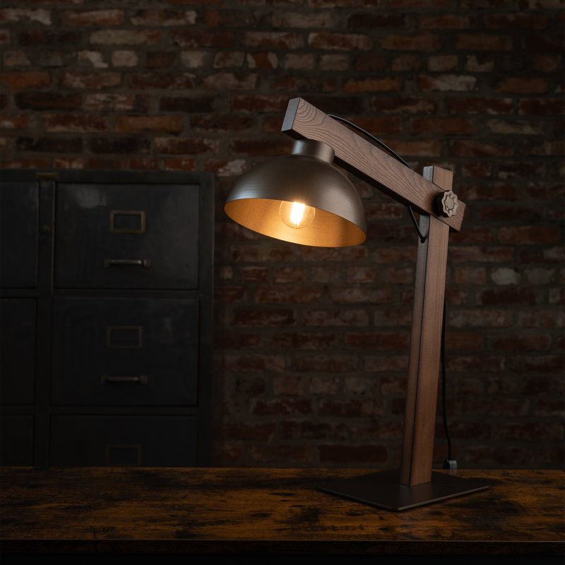 Lampe de nuit Pearces, Brun, Brun