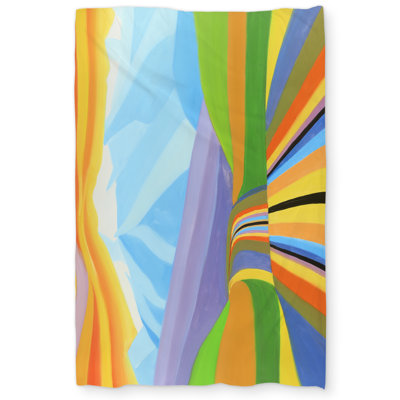 Mountain Road Multicolored Duvet Cover | Green Bedroom Decor