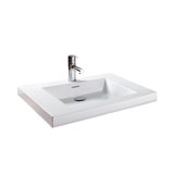 24" Cube Collection Single Bathroom Sink, White