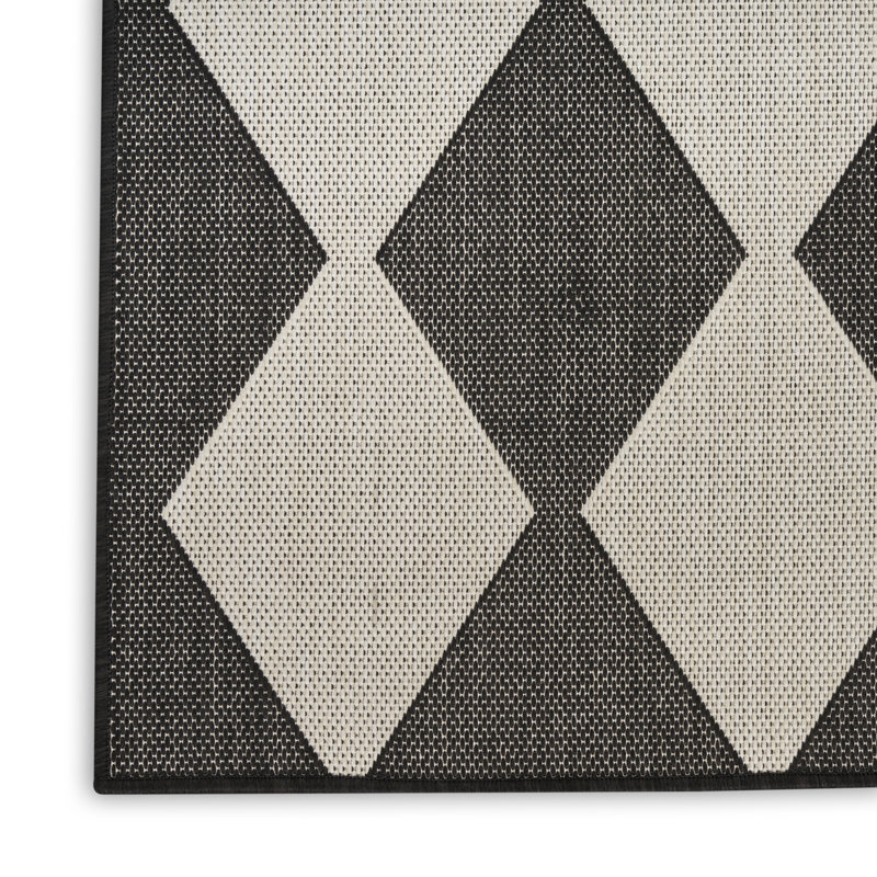 Rectangle Positano Indoor/Outdoor Area Rug, Black, Rectangle 2' x 3'
