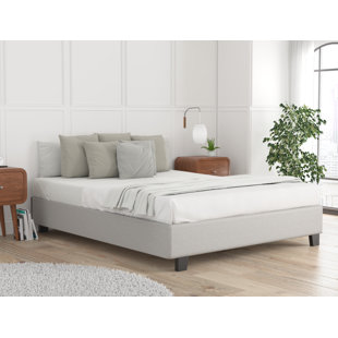 Brin 14" Upholstered Platform Bed with Solid Deck