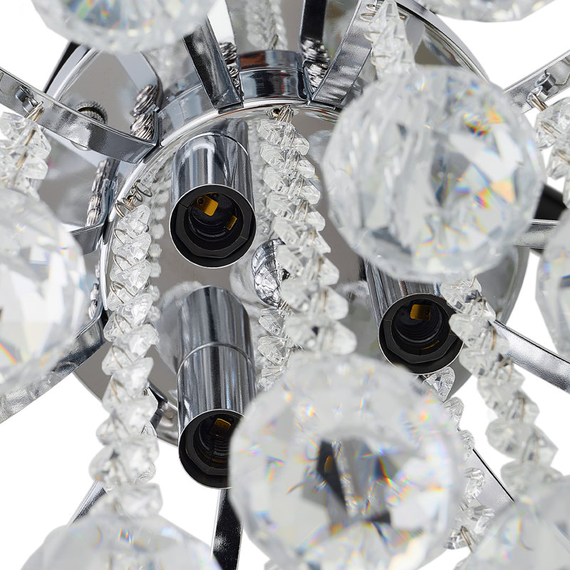 Lesbury 3 - Light Dimmable Tiered Chandelier, Chrome
