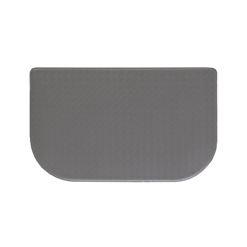 Charcoal Gray PVC Semi-Circle Anti-Fatigue Kitchen Mat