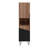 Beekman 67.32" H x 17.51" W Mid-Century Modern 5-Shelf Narrow Bookcase Cabinet in Brown and Black-1252694088