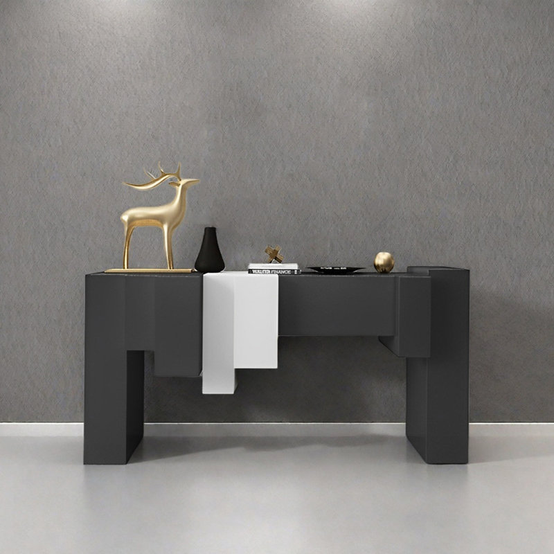 Console Modern Minimalist Art Design, H 35,43 po x l 62,99 po x P 15,75 po, Blanc / noir