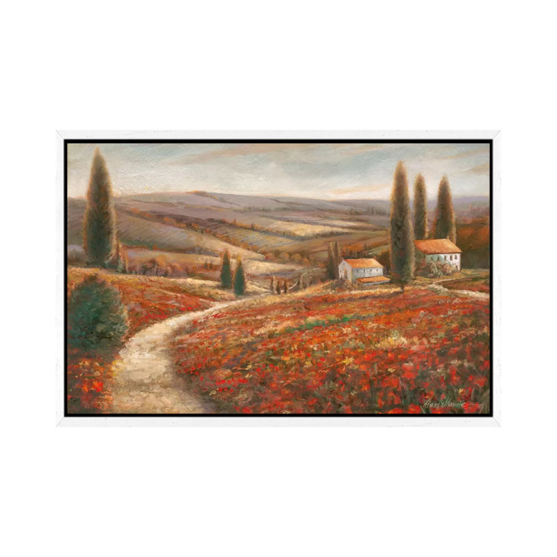 Tuscan Palette by Ruane Manning - Painting on Canvas, 66.04 cm H x 45.72 cm W, White Floater Framed