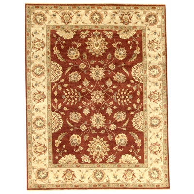 Tapis rouille et ivoire noué à la main de haute qualité
