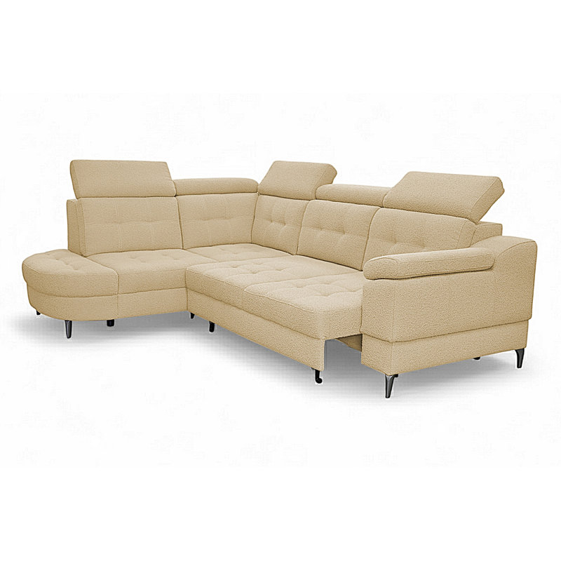 5 Seater Corner Sectional, Left Hand Facing, Beige