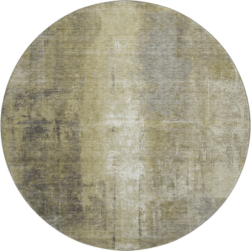 Premium Machine Washable Mouton Abstract Rug, Round 8'