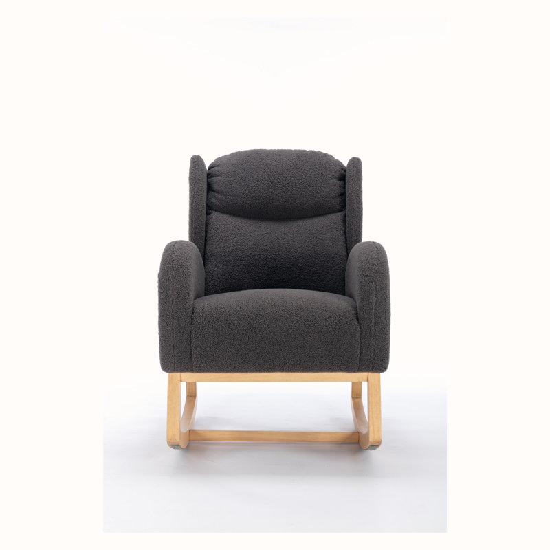 Chaise berçante rembourrée Modern Soft Arm, Gris foncé incorrect