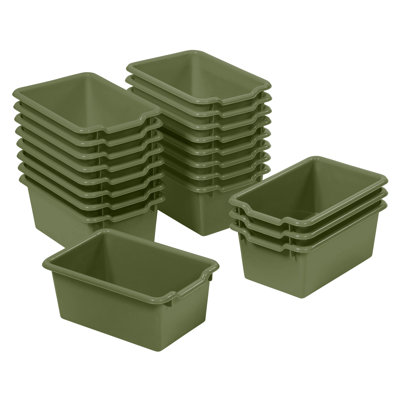 ECR4Kids Scoop Front Plastic Storage Bins, Multipurpose Organization, 20-Piece