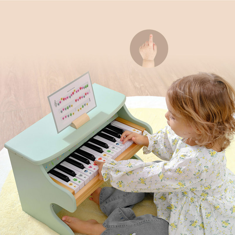 Freniland -  Pine Wooden Piano for Kids Ages 3+,Musical Learning Toy with Realistic Keys and Durable Build