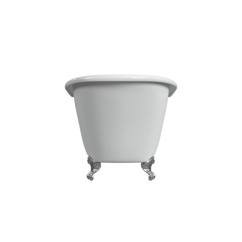 68'' x 30'' Soaking Cast Iron Bathtub, White, White Interior with White Exterior