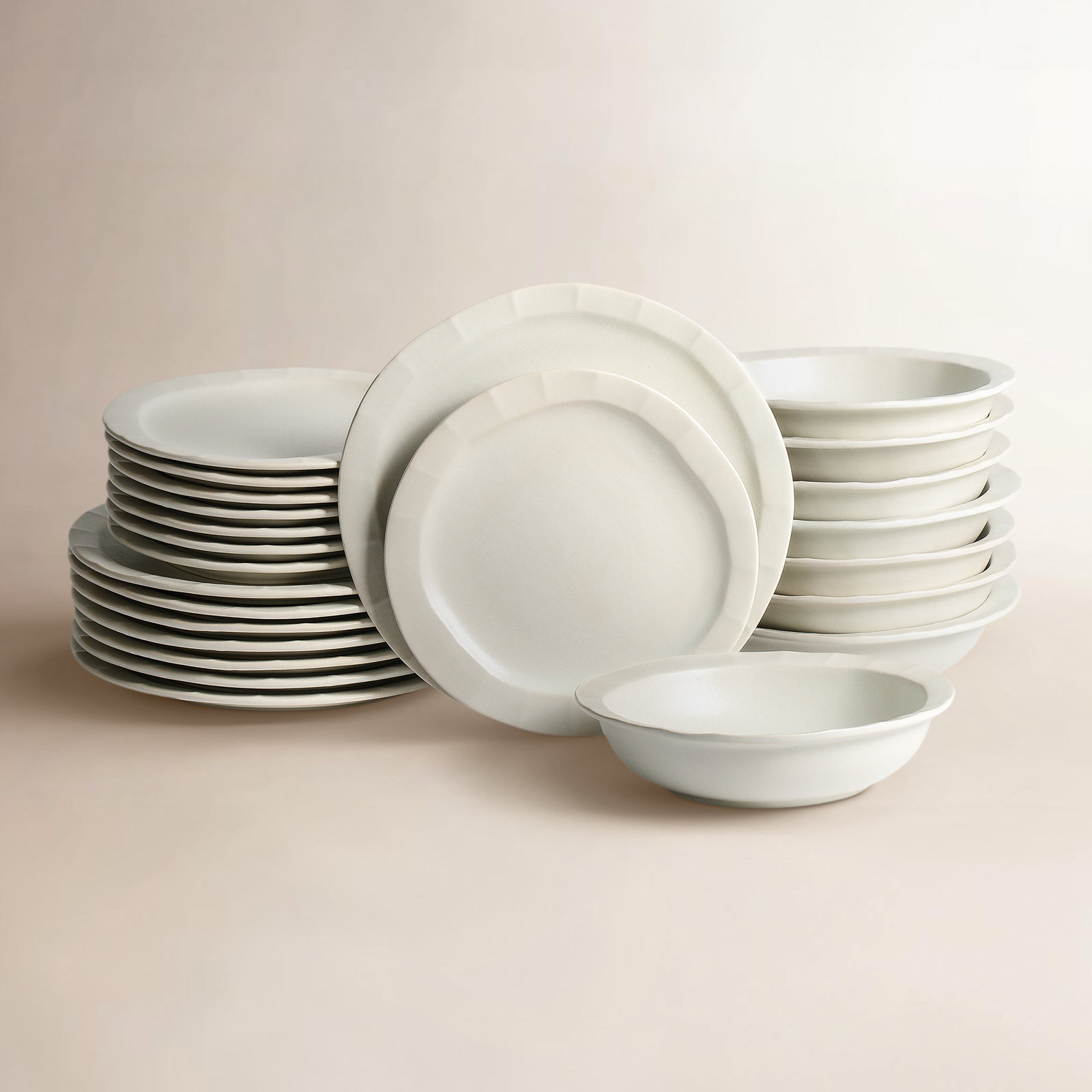 Oasis Stoneware Dinnerware Set, White