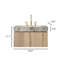 Armoire de salle de bain de luxe en bois naturel 30 po Luxury