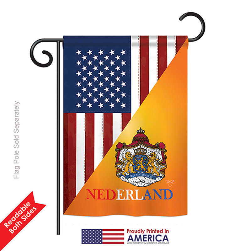 Amitié en néerlandais à 2 côtés 18 x 13 po us amitié néerlandais drapeau de jardin