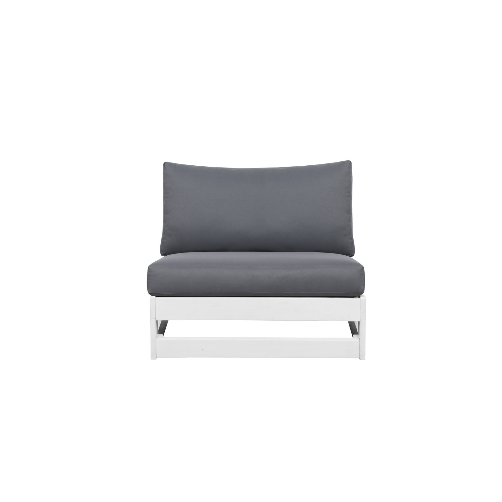 Acacia Patio Lounge Chair, Gray Cushion/White Frame