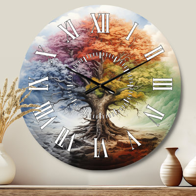 Horloge murale arbre de vie toutes saisons I