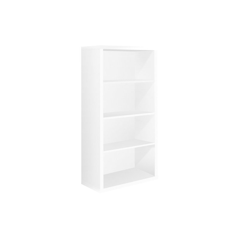 Bibliothèque polyvalente à 5 niveaux pour le bureau et la chambre à coucher Design contemporain et moderne, Blanc