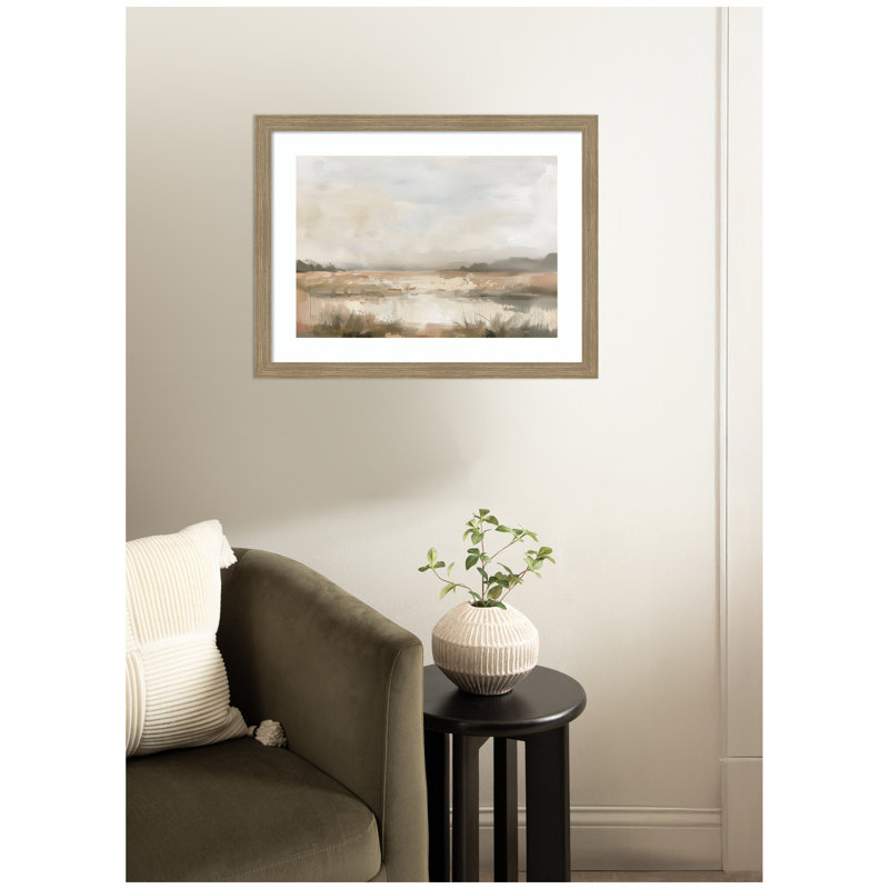 «Neutral Abstract Landscape» par The Creative Bunch Studio, reproduction d'art encadrée