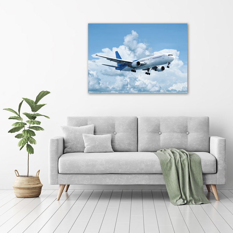 Airplane In The Sky - Wrapped Canvas Print
