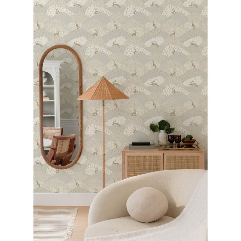 Peter Black Rabbit Fields Wallpaper, Gray