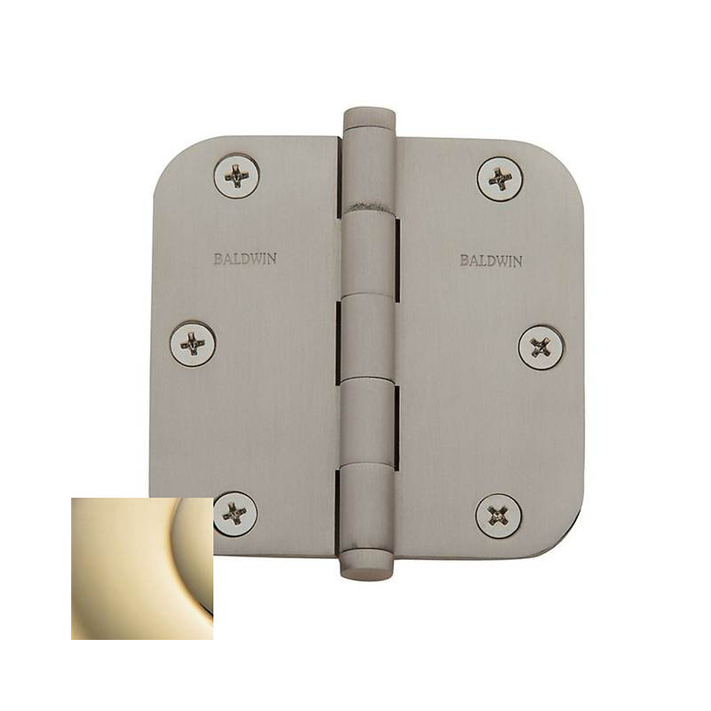 3.5" H × 3.5" W Butt/Ball Bearing Single Door Hinge, Vintage Brass