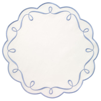 Ribbon Twirl Cotton Blend Scalloped Placemats