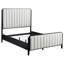 Lit Jack, revÃªtement capitonnÃ© ivoire, bois noir-108977150