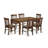 5 Piece Dining Set Includes a Rectangle Solid Wood Table and 2 Linen Fabric Kitchen Chairs with 2 Benches, 36x60 Inch, Mahogany-1258341034-1298648992