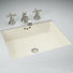 Lavabo de salle de bain encastré en biscuit avec dessous émaillé Kathryn 6,25 "